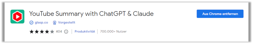 YouTube Summary with ChatGPT und Claude auf MX21